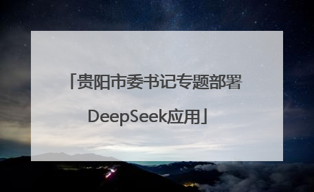 贵阳市委书记专题部署DeepSeek应用