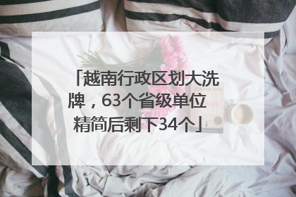 越南行政区划大洗牌，63个省级单位精简后剩下34个