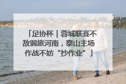 足协杯｜蓉城联赛不敌弱旅河南，泰山主场作战不妨“抄作业”