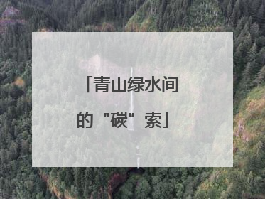 青山绿水间的“碳”索