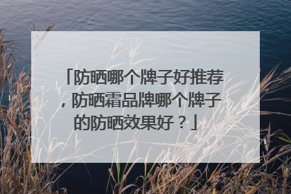 防晒哪个牌子好推荐，防晒霜品牌哪个牌子的防晒效果好？
