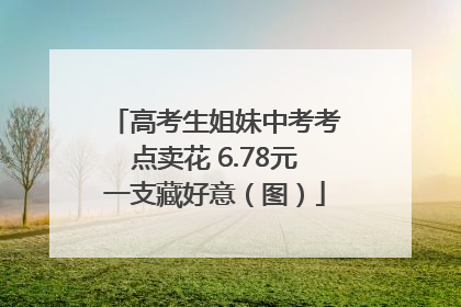 高考生姐妹中考考点卖花 6.78元一支藏好意（图）