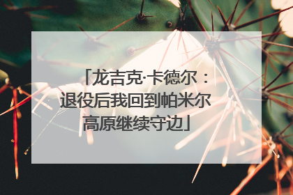 龙吉克·卡德尔：退役后我回到帕米尔高原继续守边