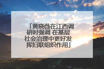 黄晓薇在江西调研时强调 在基层社会治理中更好发挥妇联组织作用