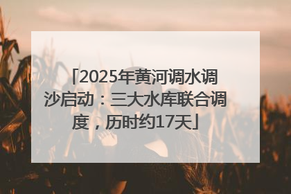 2025年黄河调水调沙启动：三大水库联合调度，历时约17天