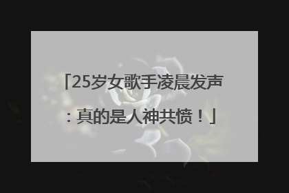 25岁女歌手凌晨发声：真的是人神共愤！