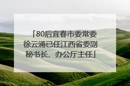 80后宜春市委常委徐云涌已任江西省委副秘书长、办公厅主任